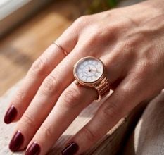 Handmade Stainless Steel 18K Gold Watch Ring